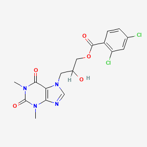 molecular formula C17H16Cl2N4O5 B1199492 3-(1,3-Dimethyl-2,6-dioxo-1,2,3,6-tetrahydro-7h-purin-7-yl)-2-hydroxypropyl 2,4-dichlorobenzoate CAS No. 117782-63-5