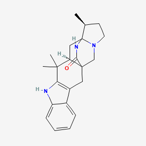 molecular formula C22H27N3O B1199500 (13R,16S)-12,12,16-Trimethyl-10,19,22-triazahexacyclo[13.5.2.01,13.03,11.04,9.015,19]docosa-3(11),4,6,8-tetraen-21-one CAS No. 148717-88-8