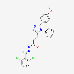 molecular formula C24H19Cl2N5O2S B11995005 N'-[(E)-(2,6-dichlorophenyl)methylidene]-2-{[5-(4-methoxyphenyl)-4-phenyl-4H-1,2,4-triazol-3-yl]sulfanyl}acetohydrazide 