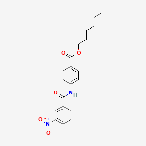 molecular formula C21H24N2O5 B11995197 Hexyl 4-((4-methyl-3-nitrobenzoyl)amino)benzoate 