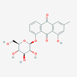 molecular formula C21H20O9 B119952 1-hydroxy-3-methyl-8-[3,4,5-trihydroxy-6-(hydroxymethyl)oxan-2-yl]oxyanthracene-9,10-dione CAS No. 13241-28-6