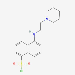 molecular formula C17H21ClN2O2S B1199529 2-(N-Piperidine)ethylamine-1-naphthyl-5-sulfonylchloride CAS No. 96090-00-5