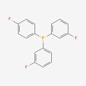 molecular formula C18H12F3P B11995299 Phosphine, bis(3-fluorophenyl)(4-fluorophenyl)- CAS No. 35035-63-3
