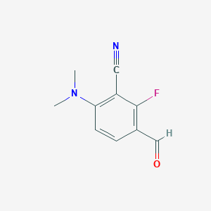 molecular formula C10H9FN2O B119953 6-(Dimethylamino)-2-fluoro-3-formylbenzonitrile CAS No. 148901-53-5