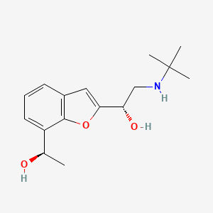 molecular formula C16H23NO3 B1199531 2-((tert-Butylamino)methyl)-7-methyl-2,7-benzofurandimethanol CAS No. 97805-54-4
