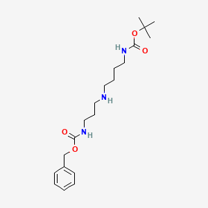 molecular formula C20H33N3O4 B1199540 [4-[[3-(Benzyloxycarbonylamino)propyl]amino]butyl]carbamic acid tert-butyl ester CAS No. 68076-38-0