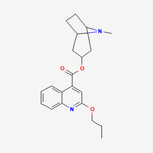 B1199550 8-Methyl-8-azabicyclo(3.2.1)oct-3-yl 2-(n-propyloxy)-4-quinolinecarboxylate CAS No. 145082-87-7
