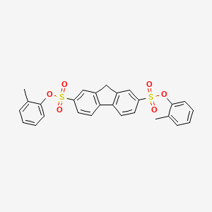 molecular formula C27H22O6S2 B11995536 bis(2-methylphenyl) 9H-fluorene-2,7-disulfonate CAS No. 302913-97-9