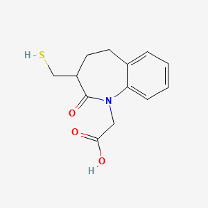 molecular formula C13H15NO3S B1199559 1-(Carboxymethyl)-3-(mercaptomethyl)-2,3,4,5-tetrahydro-1H-1-benzazepin-2-one CAS No. 89177-61-7