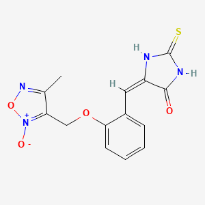 (5E)-5-[[2-[(4-methyl-2-oxido-1,2,5-oxadiazol-2-ium-3-yl)methoxy]phenyl]methylidene]-2-sulfanylideneimidazolidin-4-one