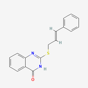 molecular formula C17H14N2OS B11995673 2-(cinnamylsulfanyl)-4(3H)-quinazolinone 