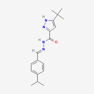 molecular formula C18H24N4O B11995765 3-Tert-butyl-N'-(4-isopropylbenzylidene)-1H-pyrazole-5-carbohydrazide 