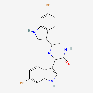 molecular formula C20H14Br2N4O B1199577 3,5-bis(6-bromo-1H-indol-3-yl)-2,3-dihydro-1H-pyrazin-6-one 