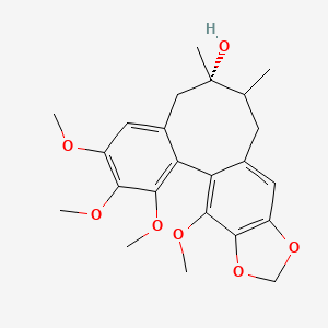 molecular formula C23H28O7 B1199579 (9S)-3,4,5,19-tetramethoxy-9,10-dimethyl-15,17-dioxatetracyclo[10.7.0.02,7.014,18]nonadeca-1(19),2,4,6,12,14(18)-hexaen-9-ol 