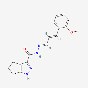 molecular formula C17H18N4O2 B11995821 N'-[(1E,2E)-3-(2-methoxyphenyl)prop-2-en-1-ylidene]-1,4,5,6-tetrahydrocyclopenta[c]pyrazole-3-carbohydrazide 