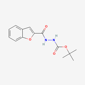 molecular formula C14H16N2O4 B11995887 tert-Butyl 2-(benzofuran-2-carbonyl)hydrazinecarboxylate 