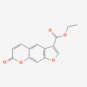 molecular formula C14H10O5 B1199597 Ethyl 7-oxo-7H-furo(3,2-g)(1)benzopyran-3-carboxylate CAS No. 60174-36-9