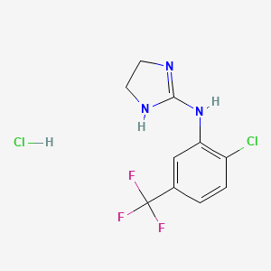 molecular formula C10H10Cl2F3N3 B11995991 m-Toluidine, 6-chloro-N-(2-imidazolin-2-yl)-alpha,alpha,alpha-trifluoro-, hydrochloride CAS No. 102396-01-0