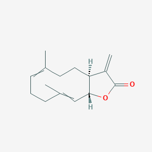 molecular formula C15H20O2 B1199619 (3As,11aR)-6,10-dimethyl-3-methylidene-3a,4,5,8,9,11a-hexahydrocyclodeca[b]furan-2-one 