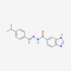 molecular formula C18H18N4O B11996196 N'-[(E)-(4-isopropylphenyl)methylidene]-1H-benzimidazole-6-carbohydrazide 