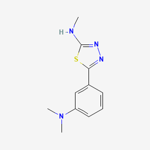 molecular formula C11H14N4S B1199633 5-[3-(dimethylamino)phenyl]-N-methyl-1,3,4-thiadiazol-2-amine 