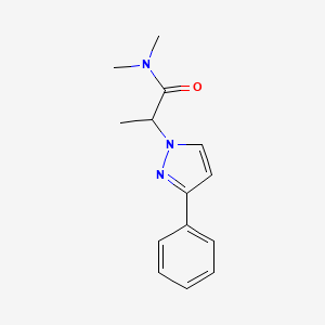 molecular formula C14H17N3O B11996463 N,N-dimethyl-2-(3-phenyl-1H-pyrazol-1-yl)propanamide CAS No. 59843-30-0