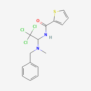molecular formula C15H15Cl3N2OS B11996548 N-{1-[benzyl(methyl)amino]-2,2,2-trichloroethyl}thiophene-2-carboxamide 