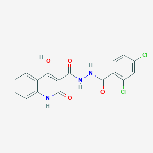 molecular formula C17H11Cl2N3O4 B11996823 N'-(2,4-dichlorobenzoyl)-4-hydroxy-2-oxo-1,2-dihydro-3-quinolinecarbohydrazide 