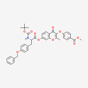 molecular formula C39H37NO10 B11997064 Methyl 4-{[7-({3-[4-(benzyloxy)phenyl]-2-[(tert-butoxycarbonyl)amino]propanoyl}oxy)-2-methyl-4-oxo-4H-chromen-3-YL]oxy}benzoate 