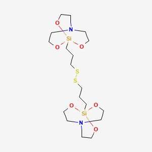 molecular formula C18H36N2O6S2Si2 B11997186 Bis[3-(2,8,9-trioxa-5-aza-1-silabicyclo[3.3.3]undec-1-YL)propyl] disulfide CAS No. 883794-93-2