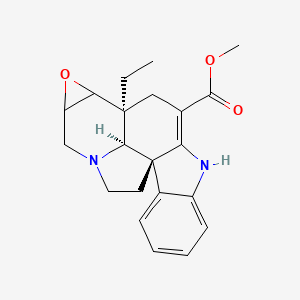 molecular formula C21H24N2O3 B1199735 Methyl (1R,12S,20R)-12-ethyl-14-oxa-8,17-diazahexacyclo[10.7.1.01,9.02,7.013,15.017,20]icosa-2,4,6,9-tetraene-10-carboxylate 