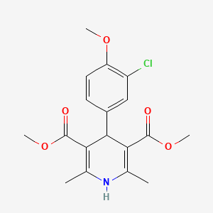 molecular formula C18H20ClNO5 B11997371 Dimethyl 4-(3-chloro-4-methoxyphenyl)-2,6-dimethyl-1,4-dihydropyridine-3,5-dicarboxylate 