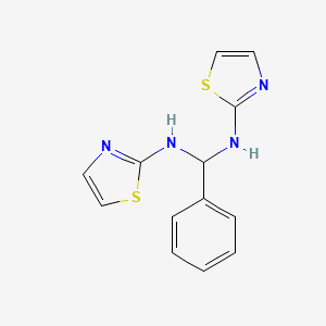 molecular formula C13H12N4S2 B11997452 phenyl-N,N-di(1,3-thiazol-2-yl)methanediamine CAS No. 5664-49-3