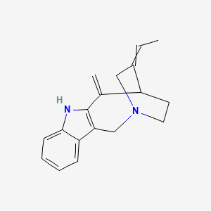 molecular formula C18H20N2 B1199748 14-Ethylidene-12-methylidene-1,10-diazatetracyclo[11.2.2.03,11.04,9]heptadeca-3(11),4,6,8-tetraene 
