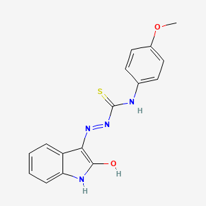 molecular formula C16H14N4O2S B1199749 1-(4-Methoxyphenyl)-3-[(2-oxo-3-indolyl)amino]thiourea 