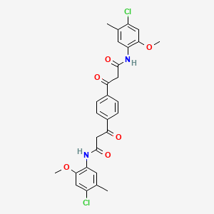 molecular formula C28H26Cl2N2O6 B11997663 4,4'-Dichloro-2,2'-dimethoxy-5,5'-dimethyl-alpha,alpha'-terephthaloyldiacetanilide CAS No. 6492-81-5