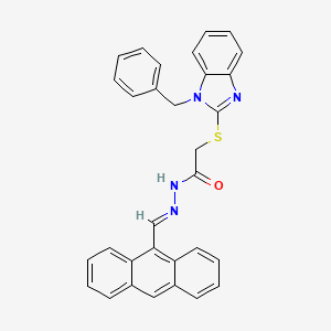 molecular formula C31H24N4OS B11997670 N'-[(E)-9-Anthrylmethylidene]-2-[(1-benzyl-1H-benzimidazol-2-YL)sulfanyl]acetohydrazide 