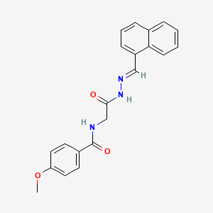 molecular formula C21H19N3O3 B11997716 4-methoxy-N-[2-[(2E)-2-(naphthalen-1-ylmethylidene)hydrazinyl]-2-oxoethyl]benzamide 