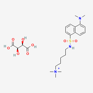 molecular formula C24H38N3O8S+ B1199774 1-(5-Dimethylaminonaphthalene-1-sulfonamido)pentane-5-trimethylammonium CAS No. 68684-37-7