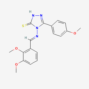 molecular formula C18H18N4O3S B11997777 4-{[(E)-(2,3-dimethoxyphenyl)methylidene]amino}-5-(4-methoxyphenyl)-4H-1,2,4-triazole-3-thiol 