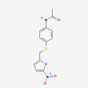 molecular formula C13H12N2O4S B11997800 Acetamide, N-[4-[[(5-nitro-2-furanyl)methyl]thio]phenyl]- CAS No. 61266-73-7