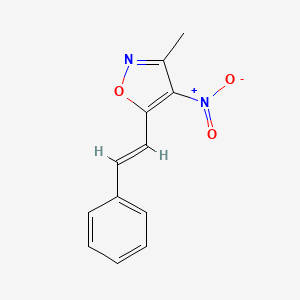 molecular formula C12H10N2O3 B11997846 3-Methyl-4-nitro-5-styrylisoxazole 