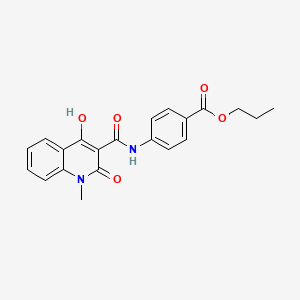 molecular formula C21H20N2O5 B11997900 Propyl 4-{[(4-hydroxy-1-methyl-2-oxo-1,2-dihydroquinolin-3-yl)carbonyl]amino}benzoate 