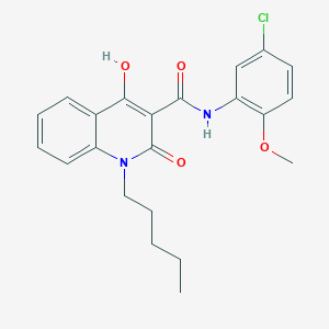 molecular formula C22H23ClN2O4 B11998003 N-(5-chloro-2-methoxyphenyl)-4-hydroxy-2-oxo-1-pentyl-1,2-dihydroquinoline-3-carboxamide 