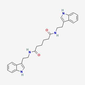 molecular formula C26H30N4O2 B11998073 Hexanediamide, N,N'-bis[2-(1H-indol-3-yl)ethyl]- CAS No. 96234-80-9