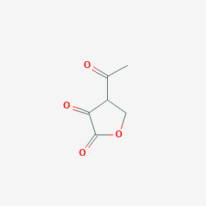 molecular formula C6H6O4 B11998113 2,3-Furandione, 4-acetyldihydro- CAS No. 61203-07-4