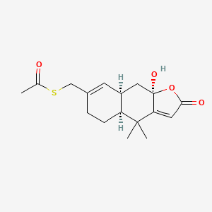 molecular formula C17H22O4S B1199817 S-[(9a-Hydroxy-4,4-dimethyl-2-oxo-2,4,4a,5,6,8a,9,9a-octahydronaphtho[2,3-b]furan-7-yl)methyl] ethanethioate 
