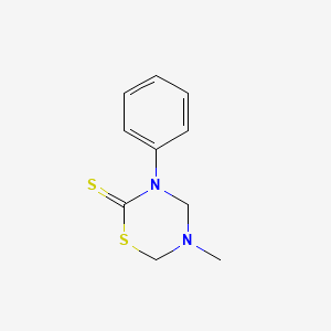 molecular formula C10H12N2S2 B11998187 5-Methyl-3-phenyl-1,3,5-thiadiazinane-2-thione CAS No. 14318-38-8