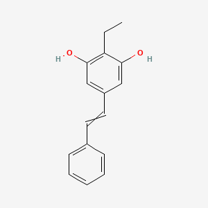 molecular formula C16H16O2 B1199824 2-Ethyl-5-(2-phenylethenyl)-1,3-benzenediol 