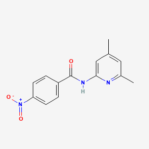 molecular formula C14H13N3O3 B11998248 Benzamide, N-(4,6-dimethyl-2-pyridinyl)-4-nitro- CAS No. 36845-09-7
